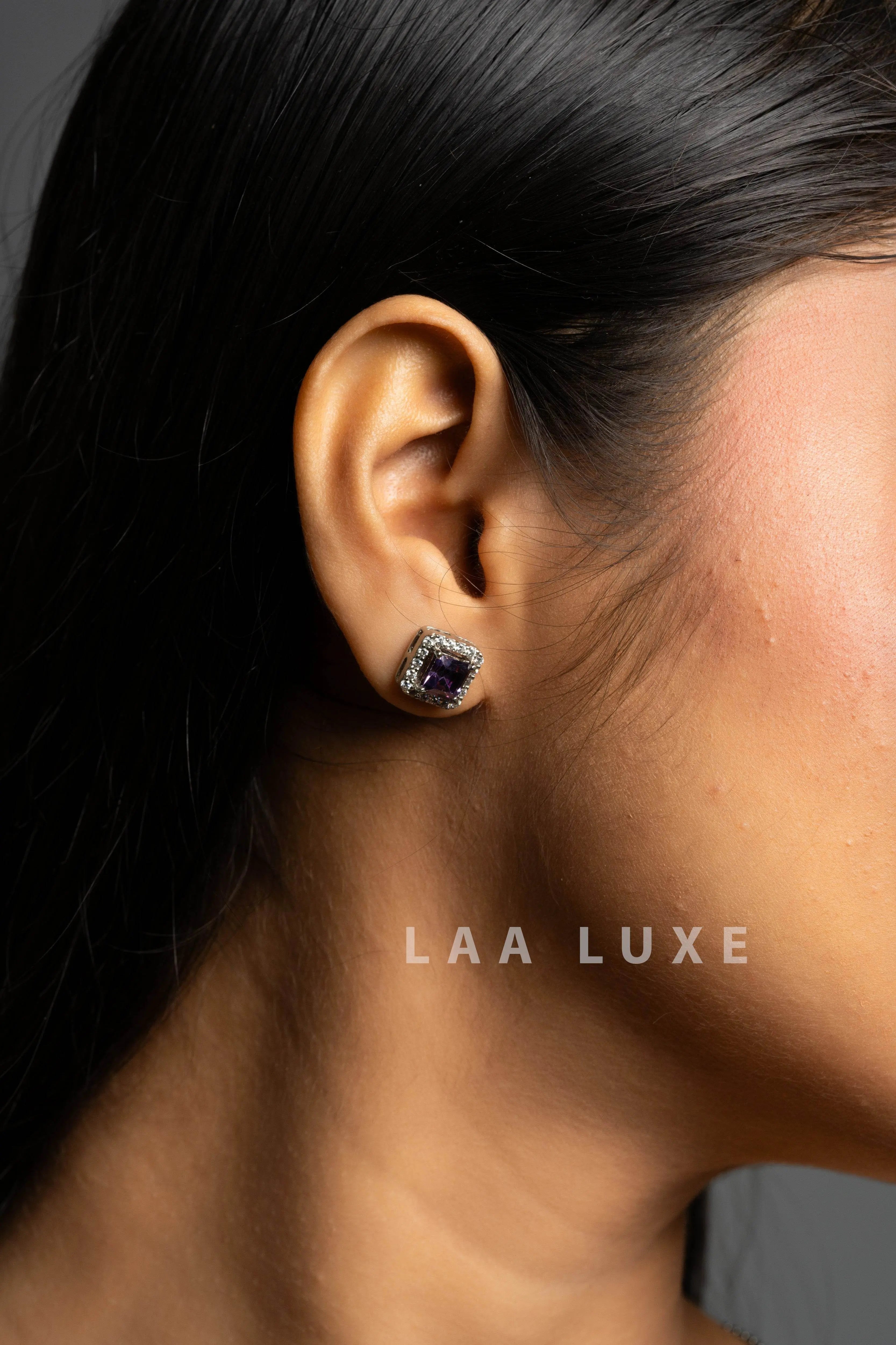 Purple Sapphire American Diamond Sterling Silver Jewelry Set - Lookandadorn.com