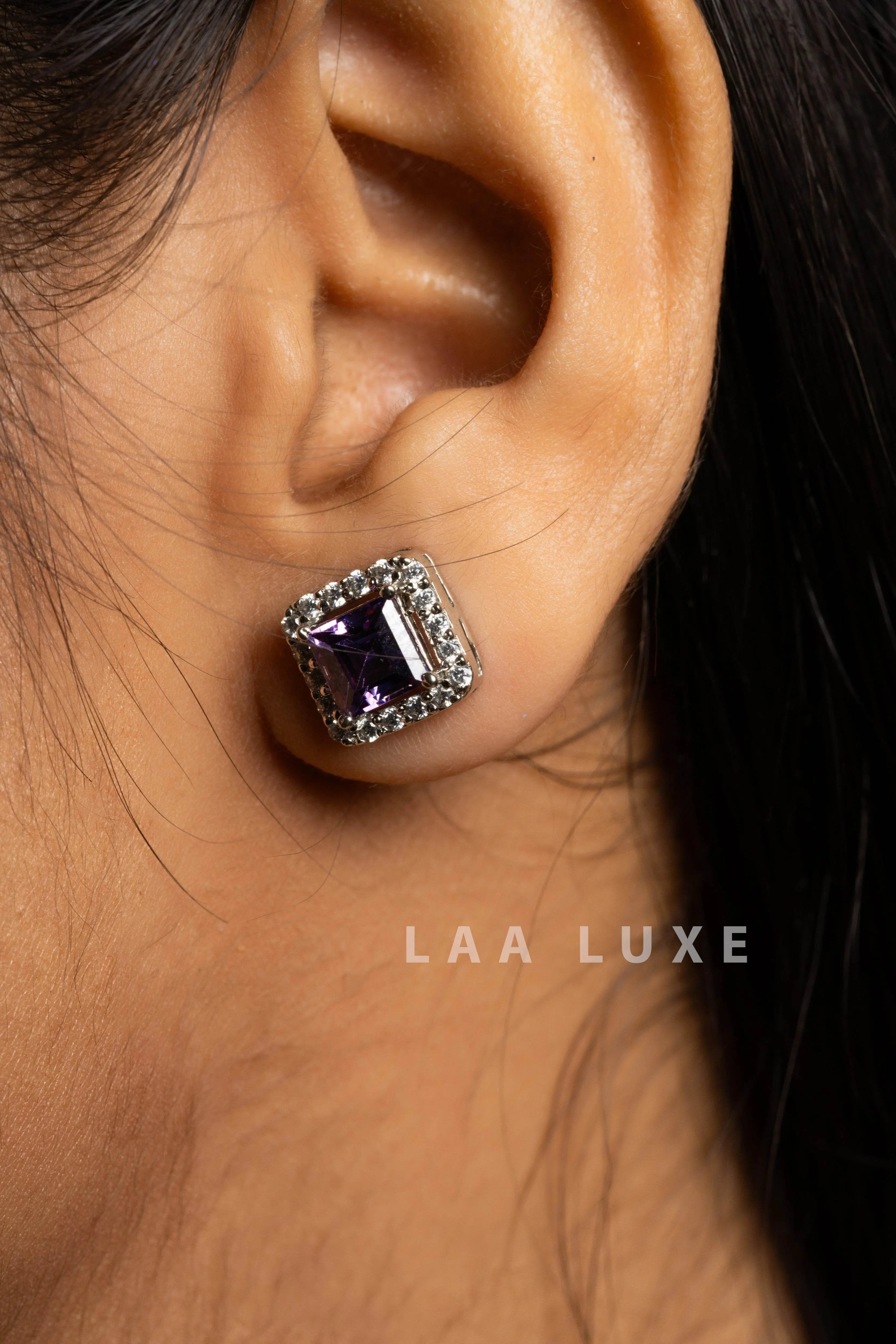 Purple Sapphire American Diamond Sterling Silver Jewelry Set - Lookandadorn.com