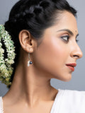White Midnight Blue Freshwater Baroque Pearl Dangler Earrings