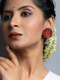 Ajrakh Fabric Stud Jhumka Earrings - Lookandadorn.com