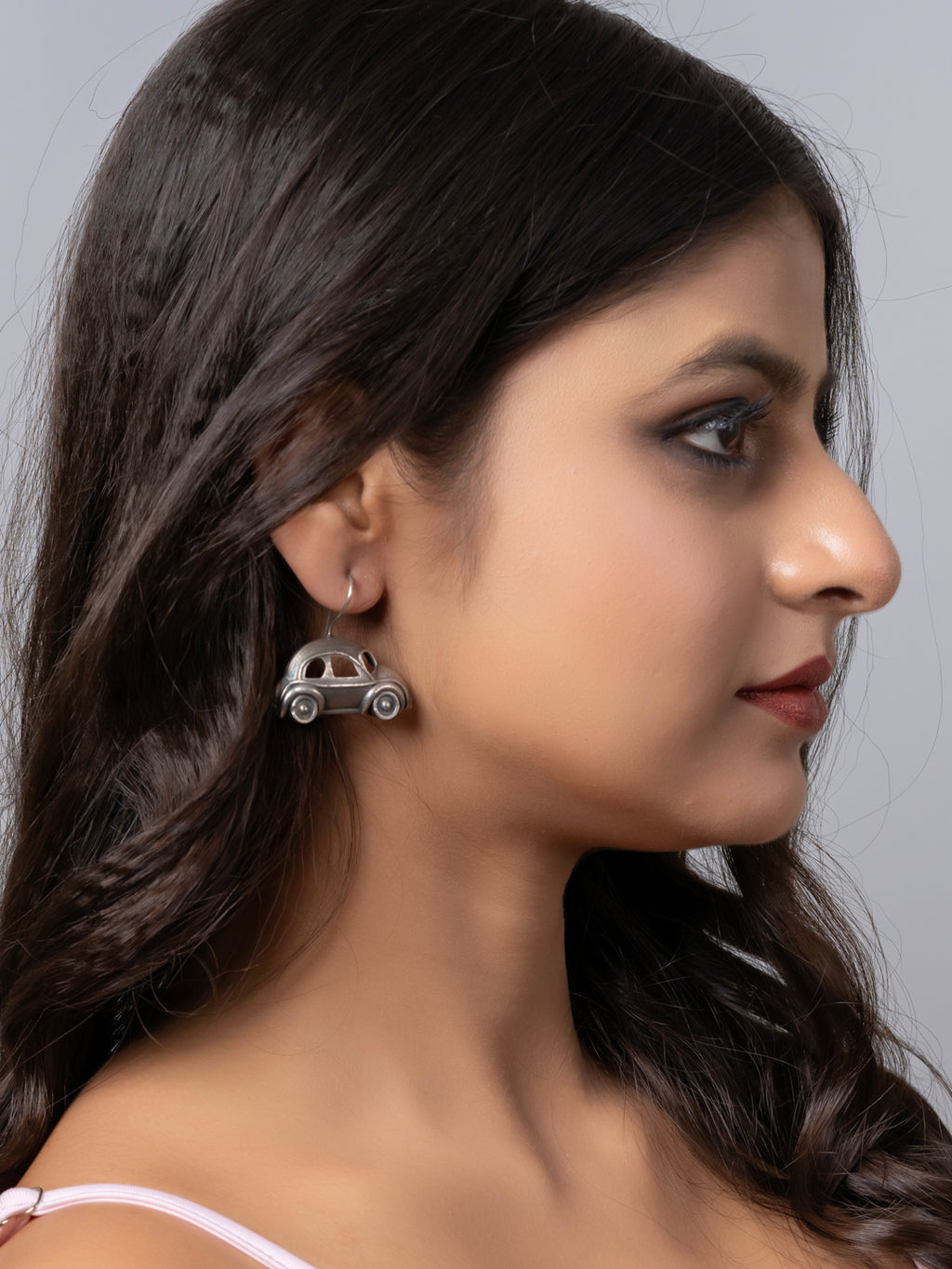 Oxidized Silver Taxi Car hook Earring LOOK AND ADORN - designed for you