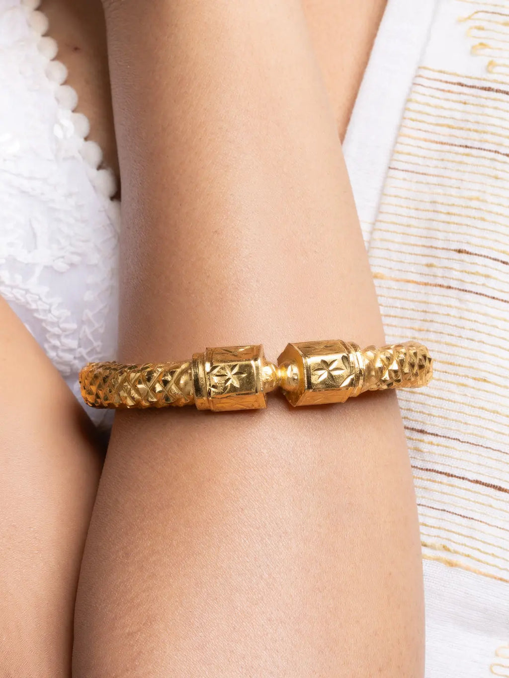 Gold Plated Nakshi Design Bangle - Exquisite Copper Jewelry for All Occasions - Lookandadorn.com