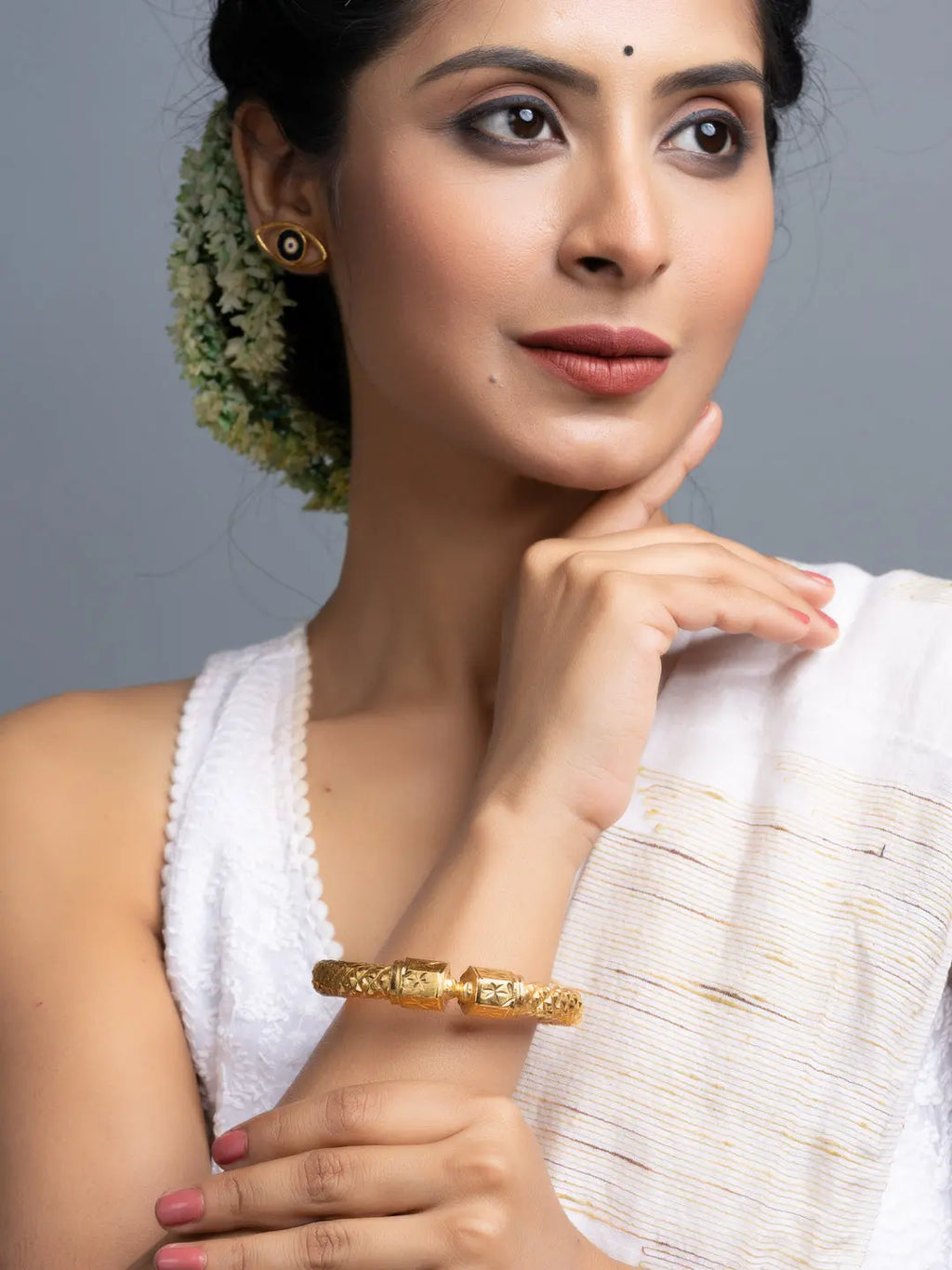 Gold Plated Nakshi Design Bangle - Exquisite Copper Jewelry for All Occasions - Lookandadorn.com