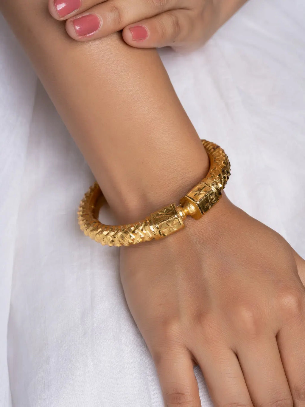 Gold Plated Nakshi Design Bangle - Exquisite Copper Jewelry for All Occasions - Lookandadorn.com