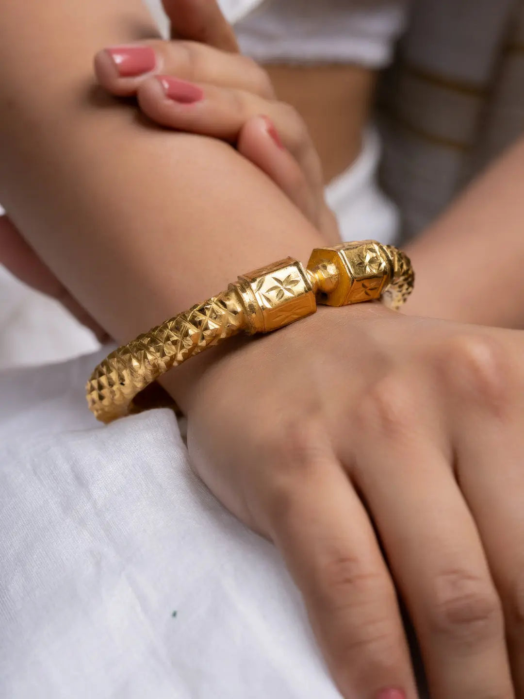 Gold Plated Nakshi Design Bangle - Exquisite Copper Jewelry for All Occasions - Lookandadorn.com