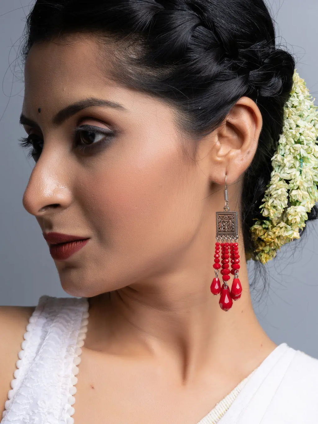 Red Drop Crystal Earrings - Lookandadorn.com