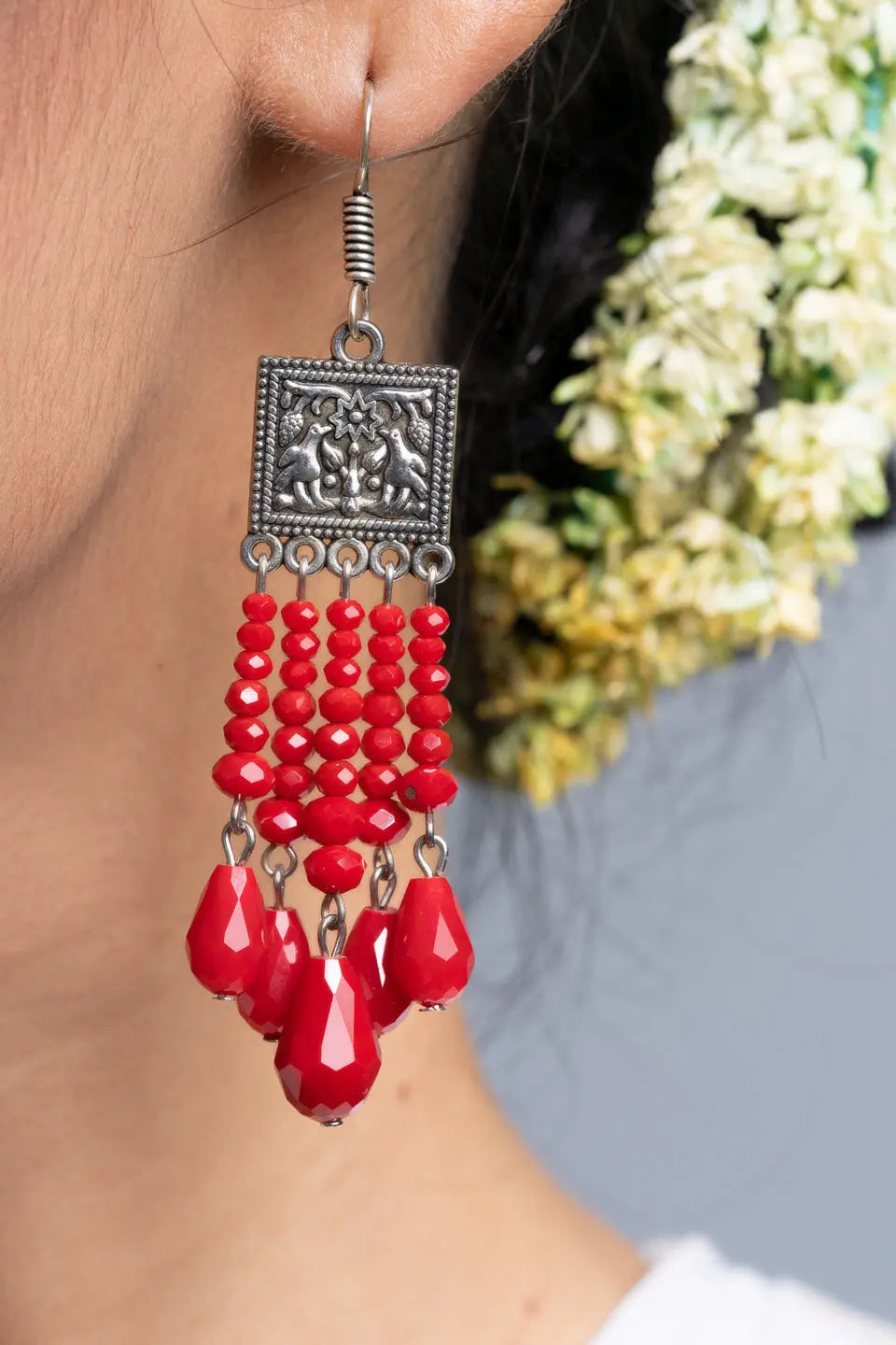 Red Drop Crystal Earrings - Lookandadorn.com