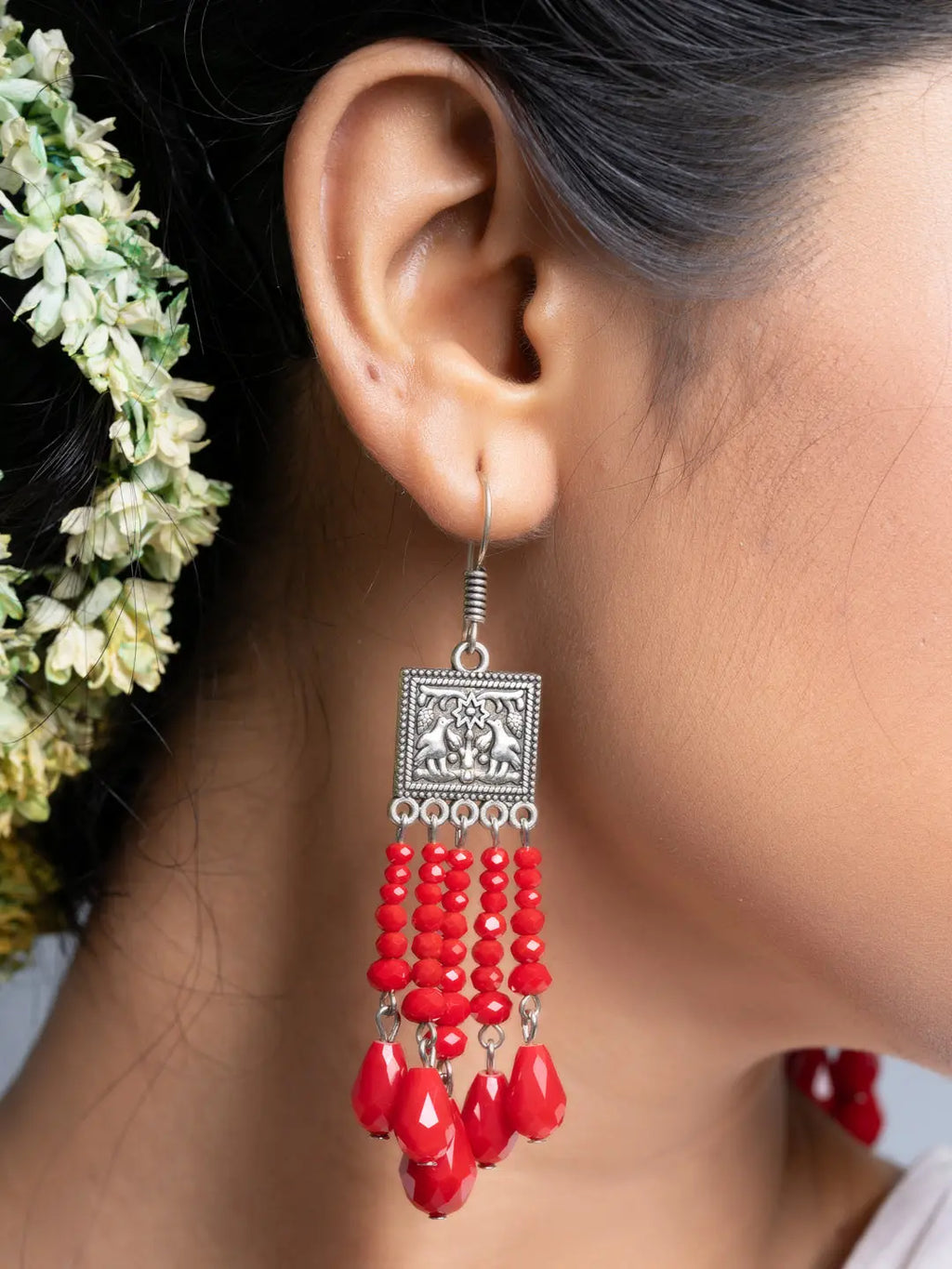 Red Drop Crystal Earrings - Lookandadorn.com