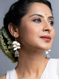 Cowrie German Silver Jhumka Earrings