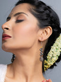 Button Pearl Midnight Grey Earrings - Lookandadorn.com