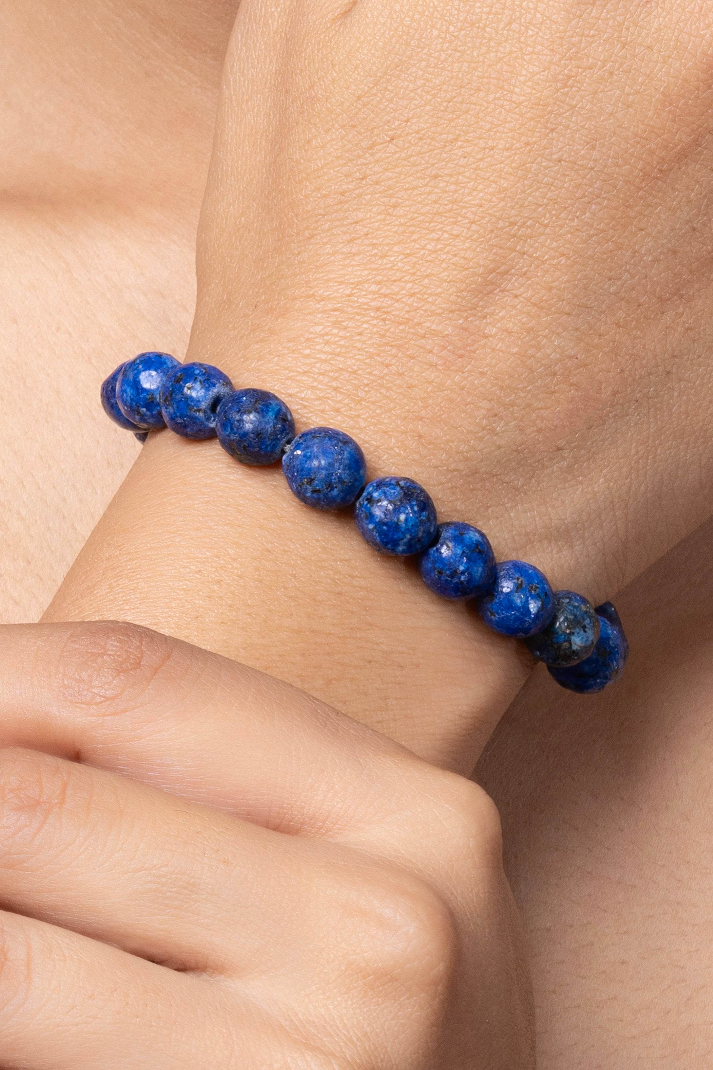 Handmade Bracelets: Blue Semi Precious Onyx Bracelet for Elegant Everyday Wear - Lookandadorn.com