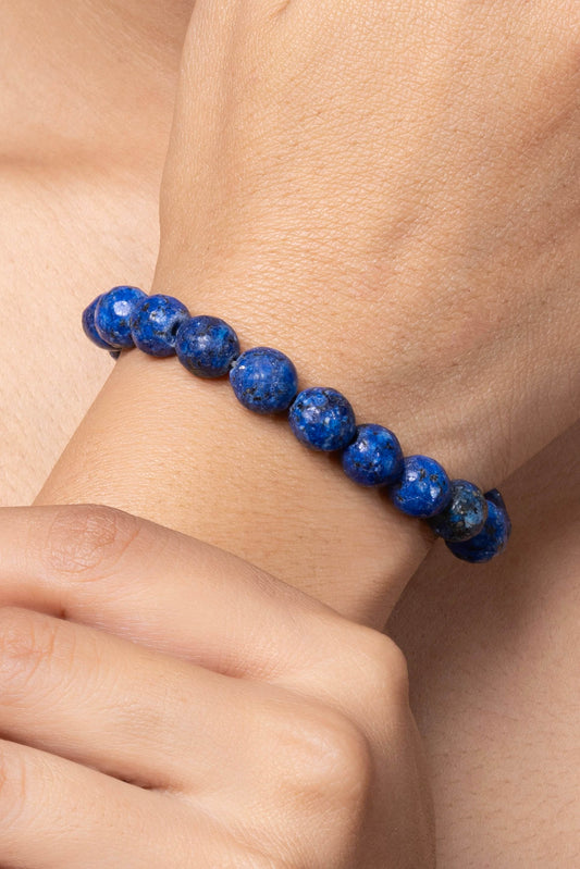 Handmade Blue Semi Precious Onyx Bracelet for Elegant Everyday Wear - Lookandadorn.com