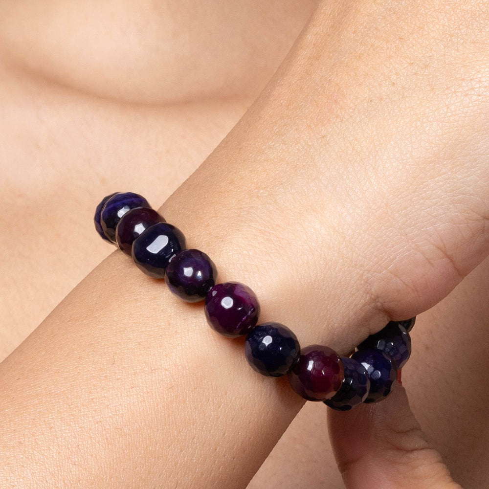Handmade Beaded Bracelets - Grape Purple Semi Precious Onyx for Elegant Everyday Wear - Lookandadorn.com