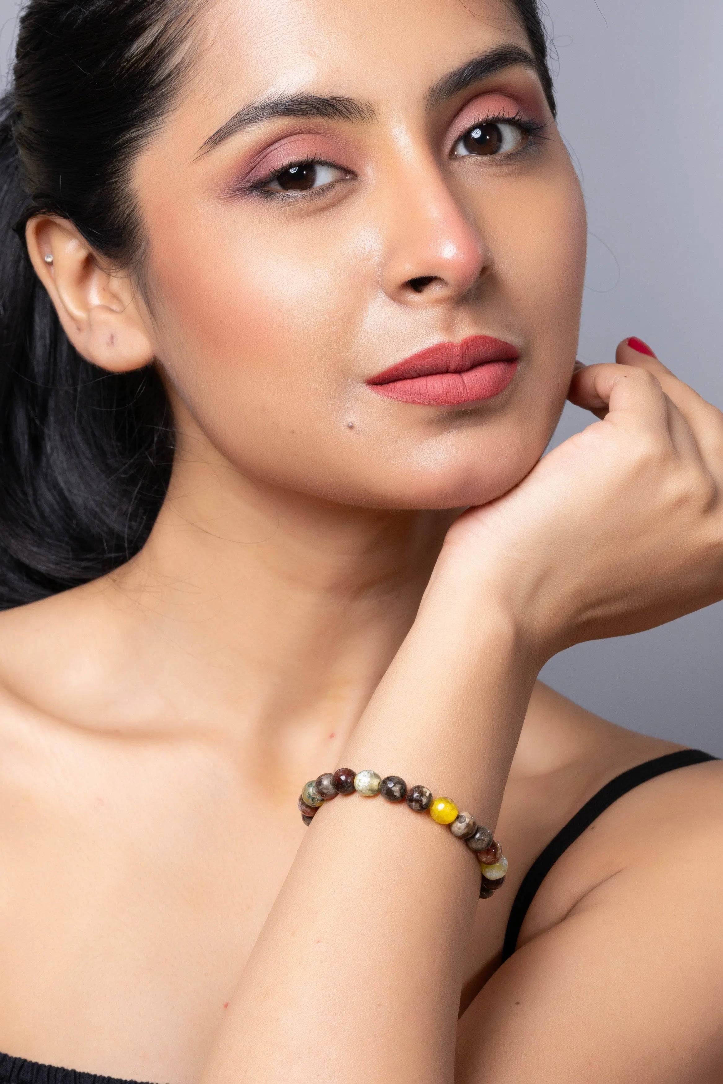 Handmade Quartz Bracelet - Elegant Brown Semi Precious Stone for Everyday Wear - Lookandadorn.com