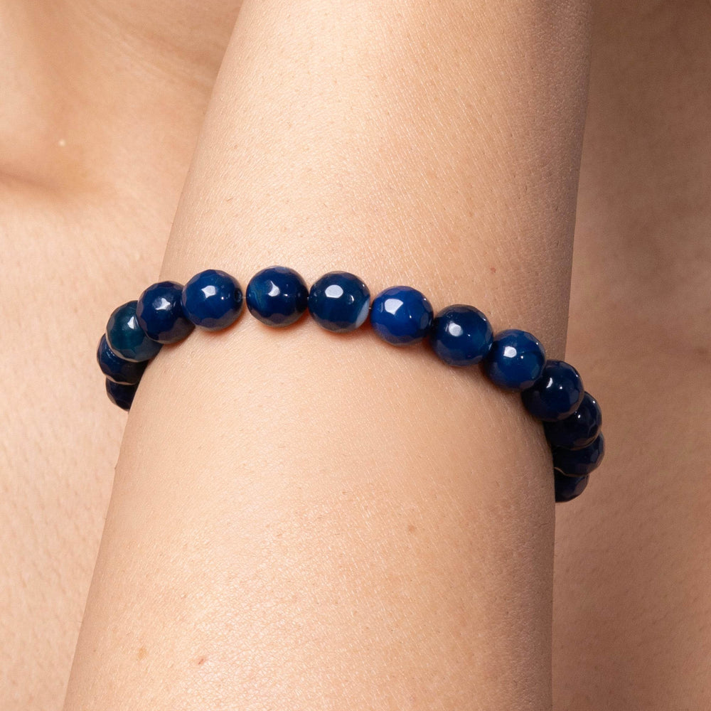 Handmade Onyx Bracelet Made with Semi Precious Blue Onyx for Elegant Everyday Wear - Lookandadorn.com