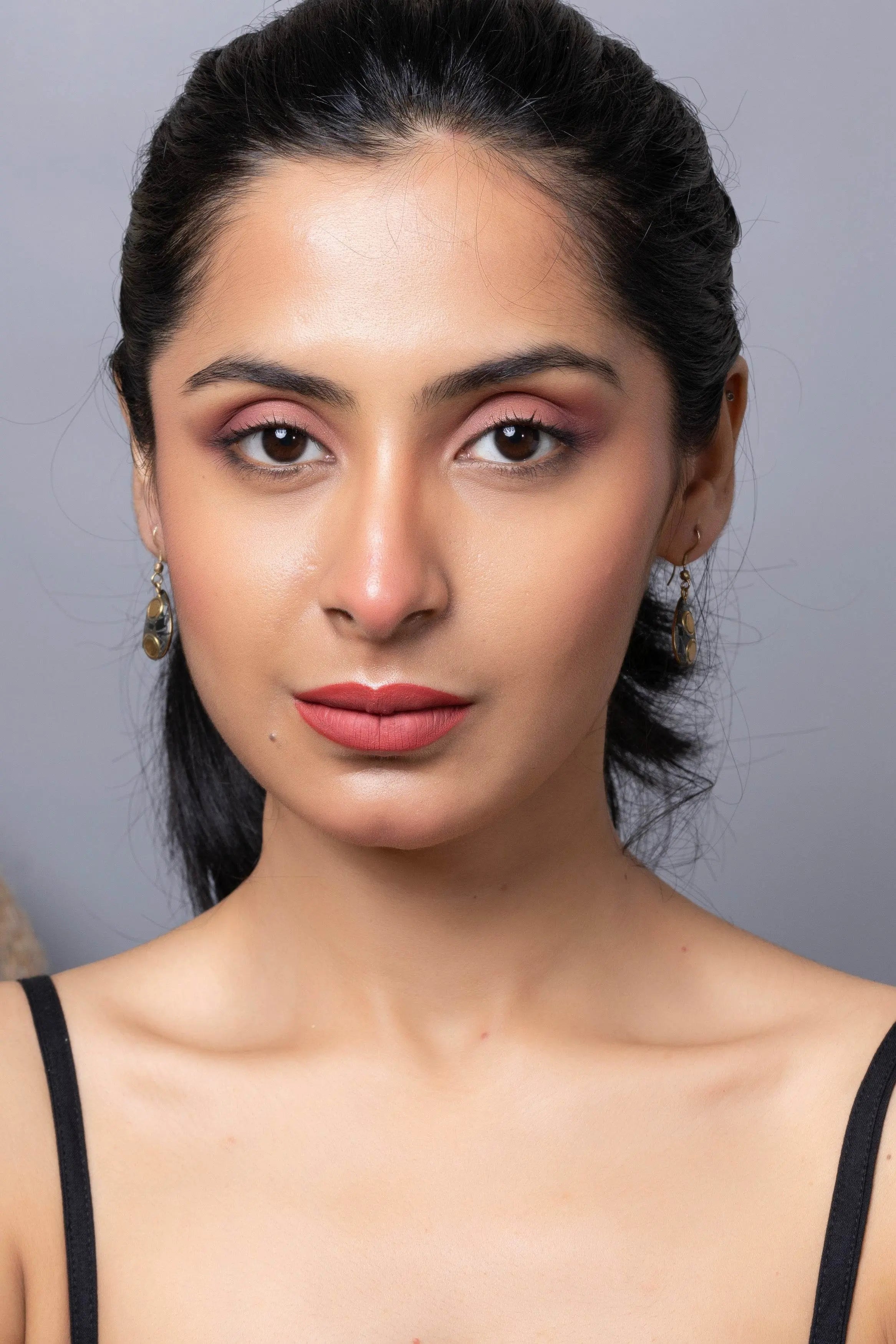 Golden Black Drop Design Tibetan Earring - Lookandadorn.com