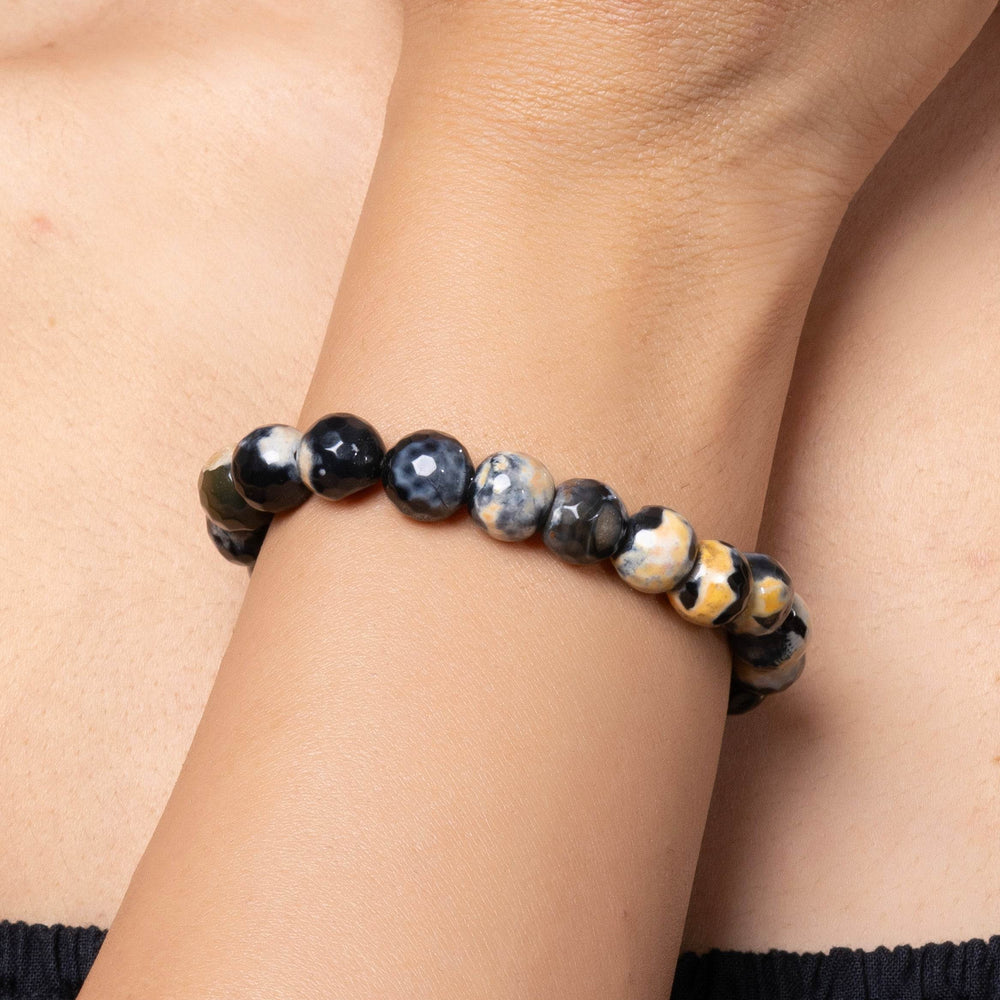Handmade Jasper Stone Bracelet in Yellow and Black – Elegant Everyday Wear - Lookandadorn.com