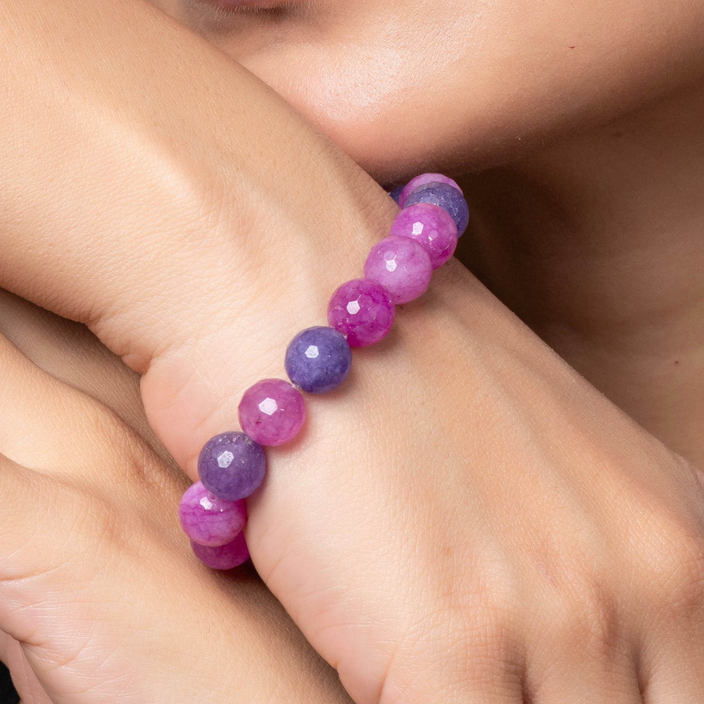 Handmade Onyx Bracelet with Purple Lavender Stones for Elegant Everyday Wear - Lookandadorn.com