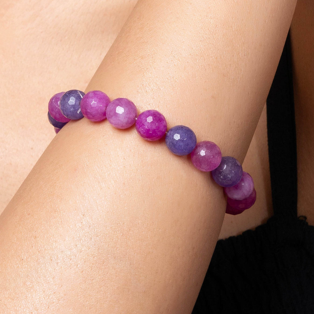 Handmade Onyx Bracelet with Purple Lavender Stones for Elegant Everyday Wear - Lookandadorn.com