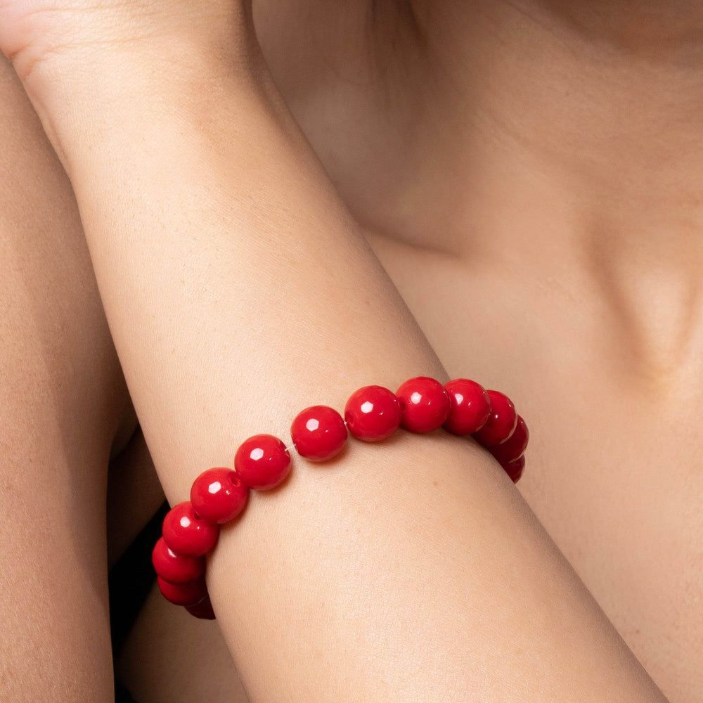 Handmade Red Semi Precious Onyx Bracelet for Elegant Everyday Wear - Lookandadorn.com
