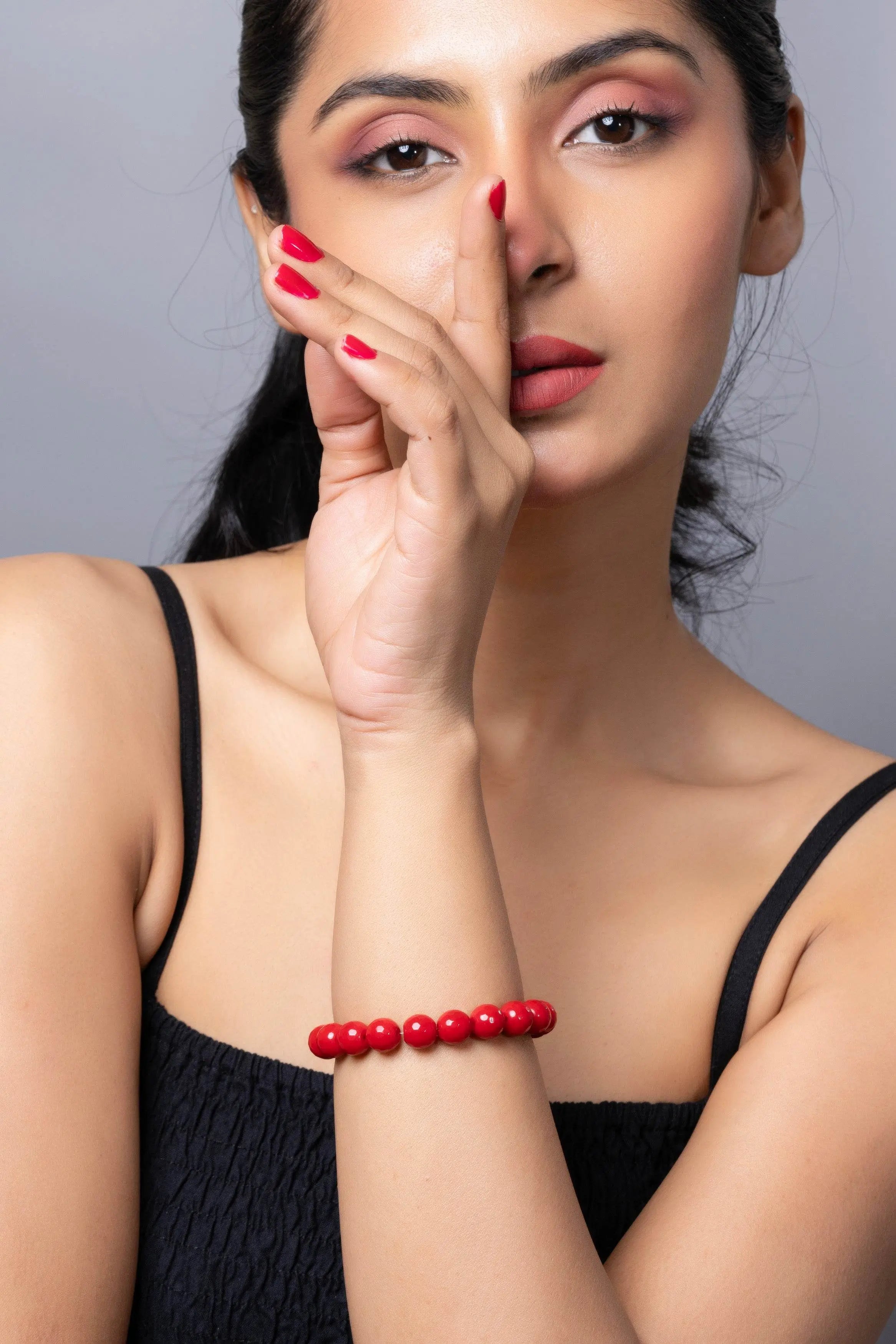 Handmade Red Semi Precious Onyx Bracelet for Elegant Everyday Wear - Lookandadorn.com
