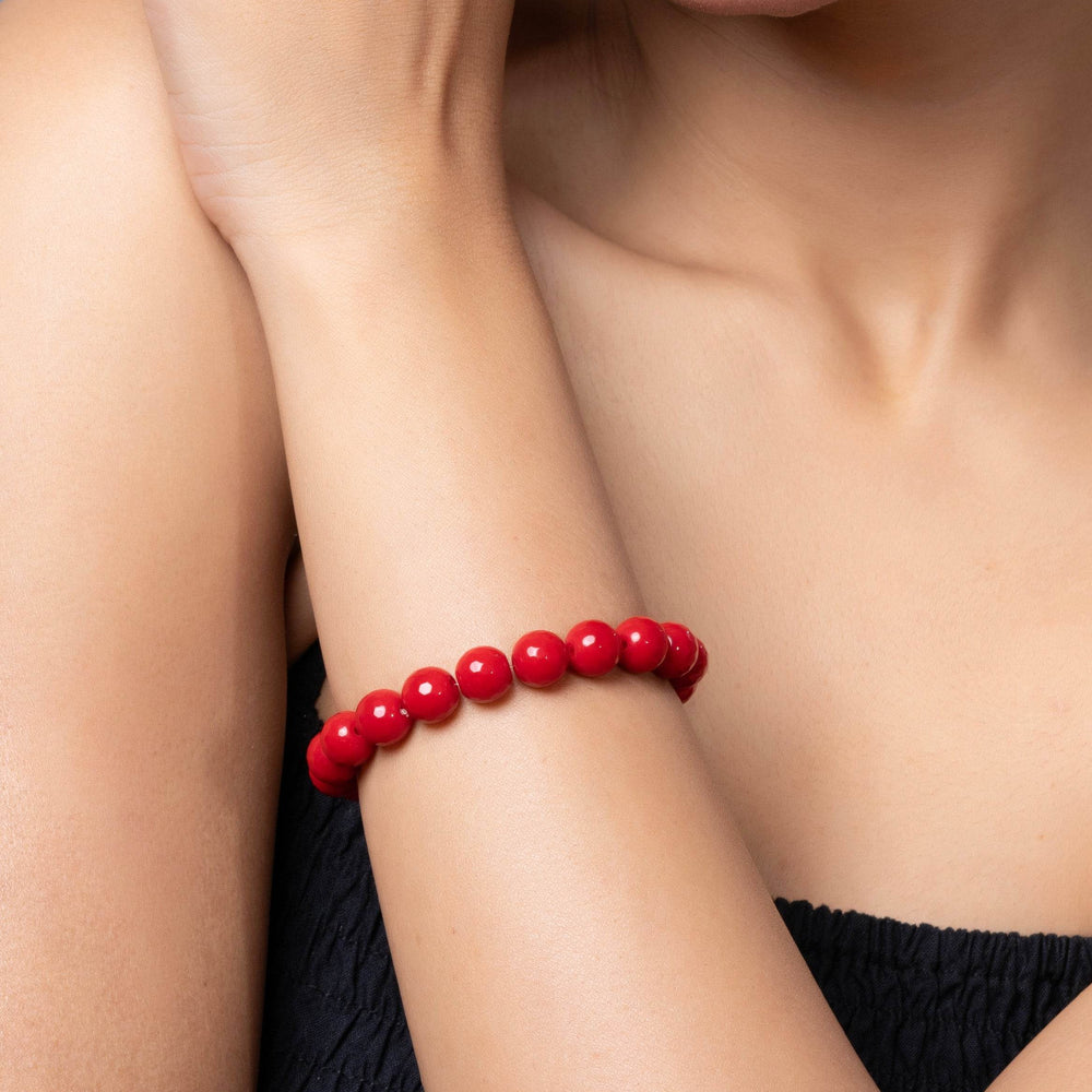 Handmade Red Semi Precious Onyx Bracelet for Elegant Everyday Wear - Lookandadorn.com