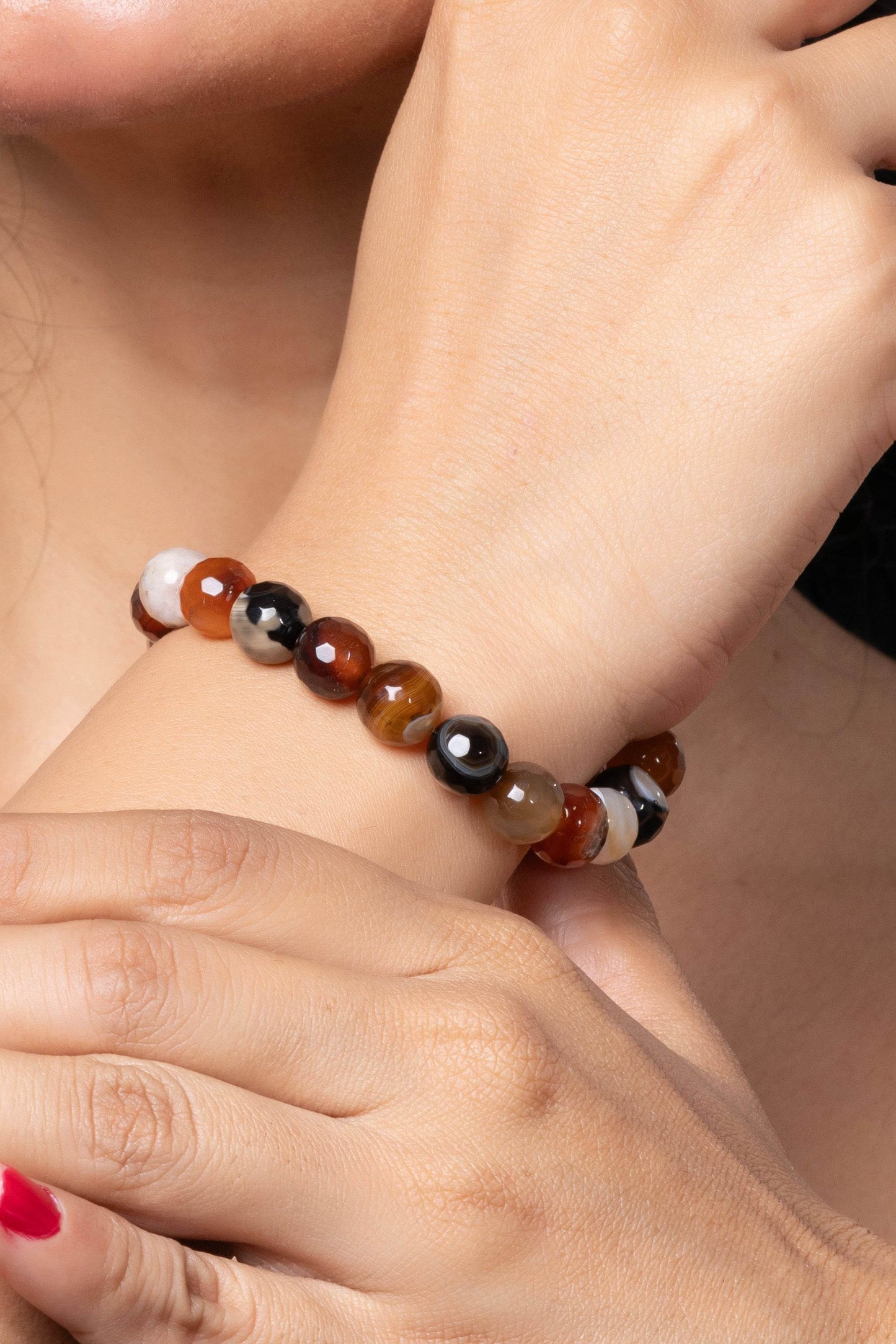 Handmade Onyx Bracelets: Brown Black Semi Precious Onyx Bracelet for Elegant Everyday Wear - Lookandadorn.com