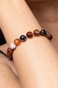 Handmade Onyx Bracelets: Brown Black Semi Precious Onyx Bracelet for Elegant Everyday Wear - Lookandadorn.com