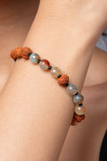 Handmade Aqua Jasper and Rudraksh Bracelet - Unisex Elegant Everyday Wear - Lookandadorn.com