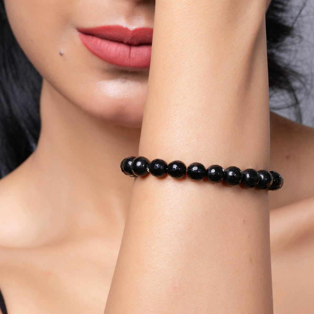 Handmade Semi Precious Black Jasper Stone Bracelet for Unisex Everyday Wear - Lookandadorn.com