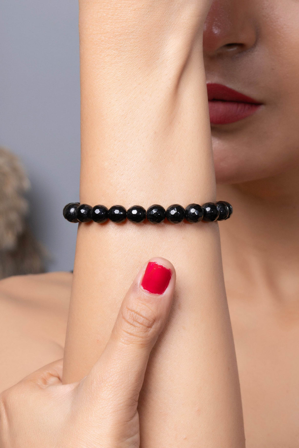 Handmade Semi Precious Black Jasper Stone Bracelet for Unisex Everyday Wear - Lookandadorn.com