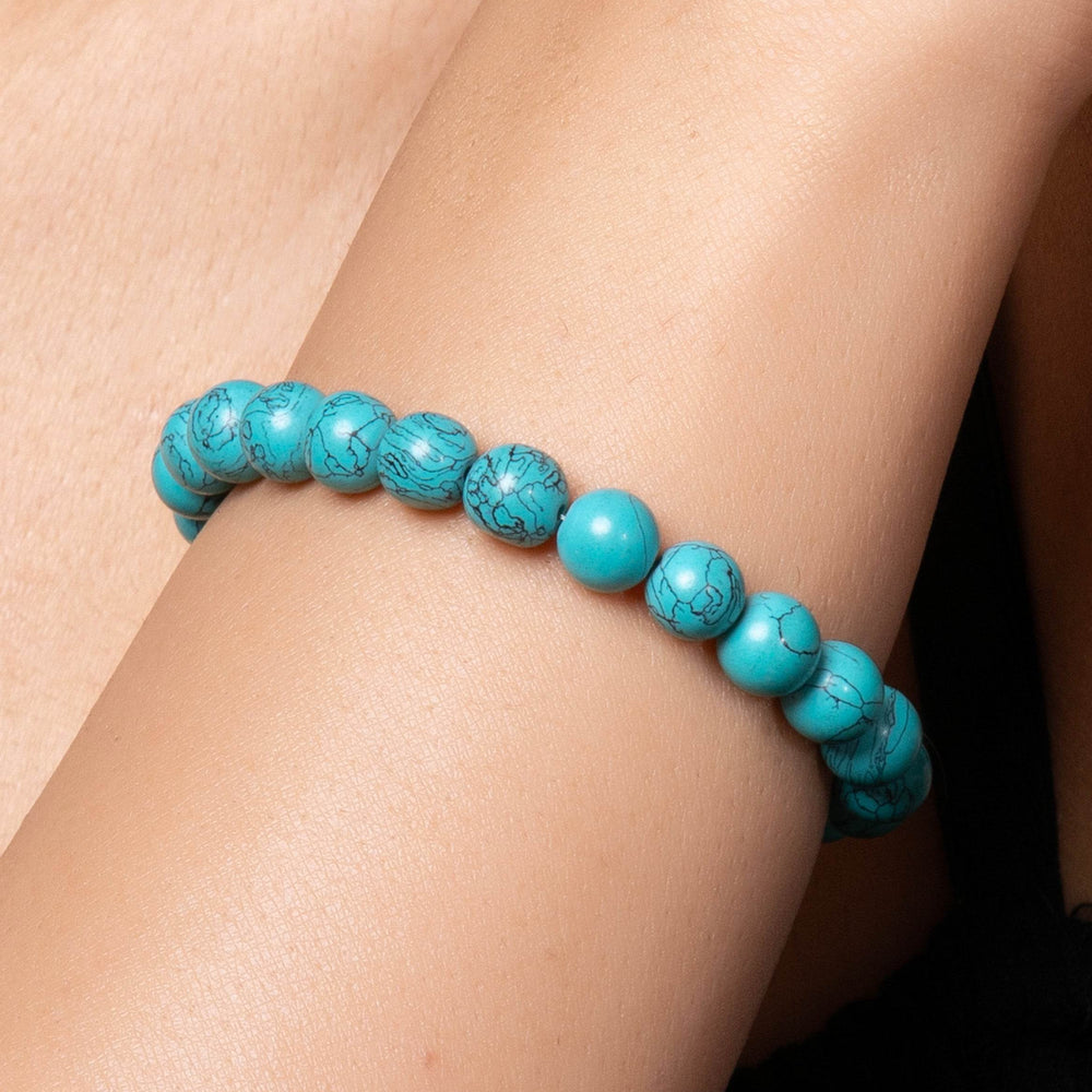 Handmade Semi Precious Firoza Turquoise Bead Bracelet for Elegant Everyday Wear - Lookandadorn.com