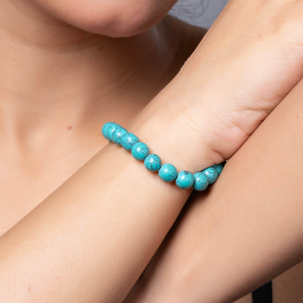 Handmade Semi Precious Firoza Turquoise Bead Bracelet for Elegant Everyday Wear - Lookandadorn.com