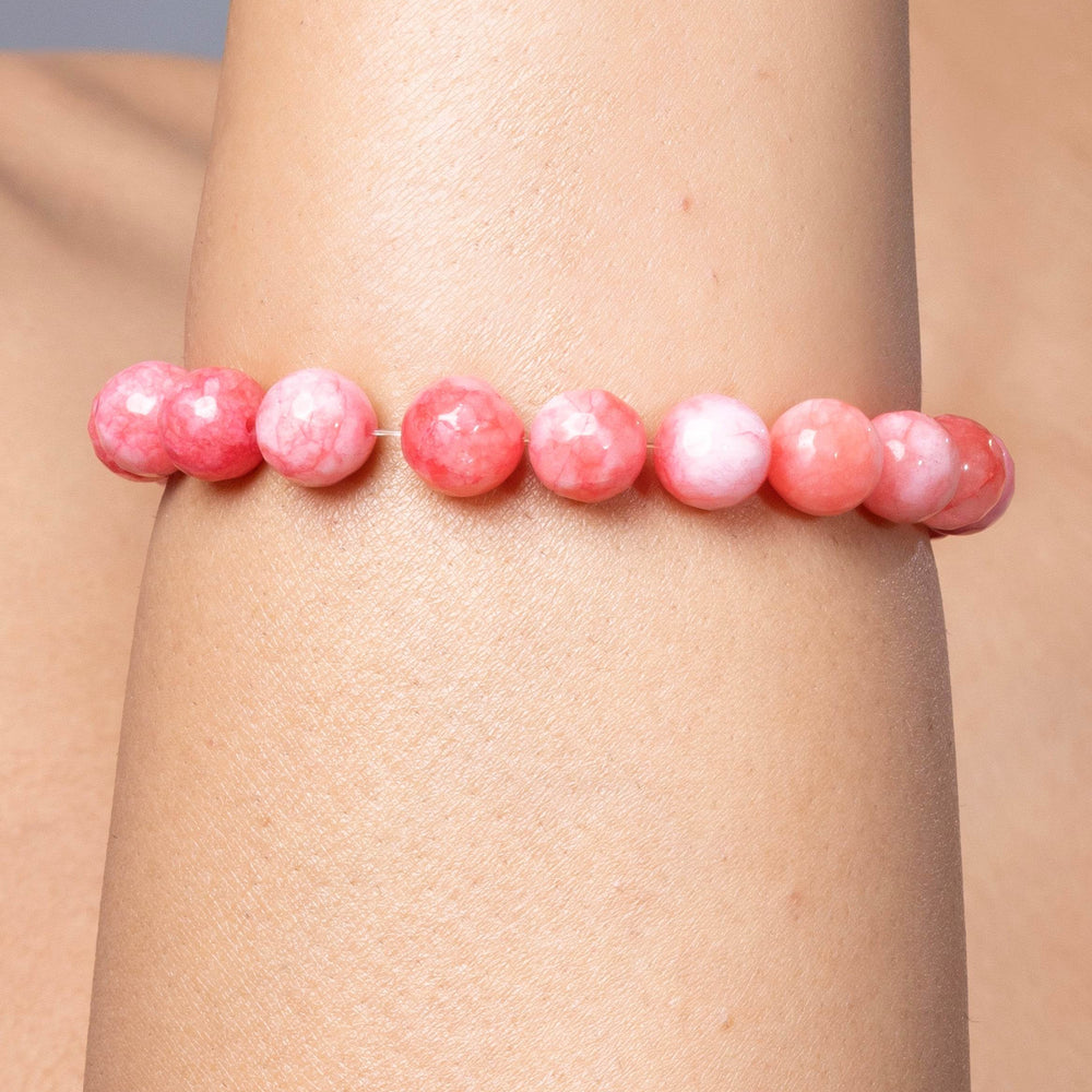 Handmade Semi Precious Peach Argentina Rhodochrosite Unisex Bracelet for Elegant Everyday Wear - Lookandadorn.com