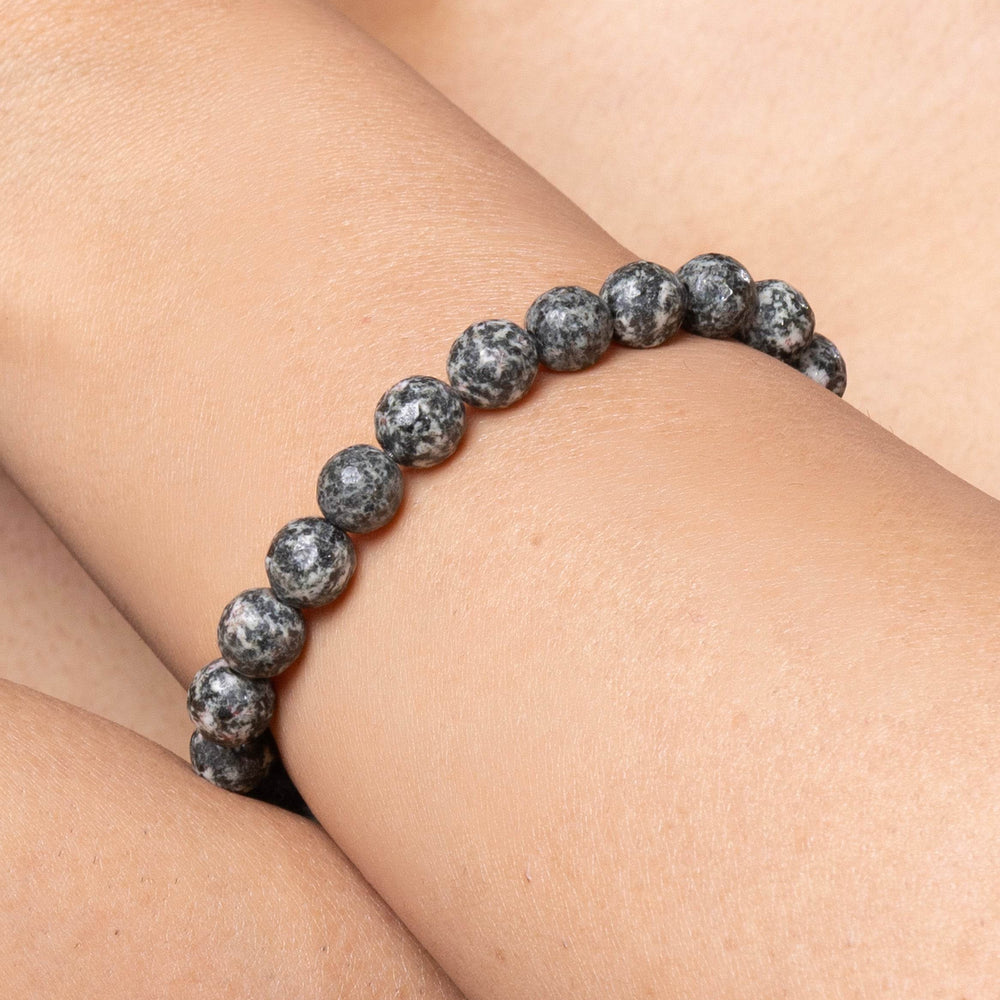 Handmade Semi Precious Gray Snowflake Obsidian Unisex Bracelet for Elegant Everyday Wear - Lookandadorn.com
