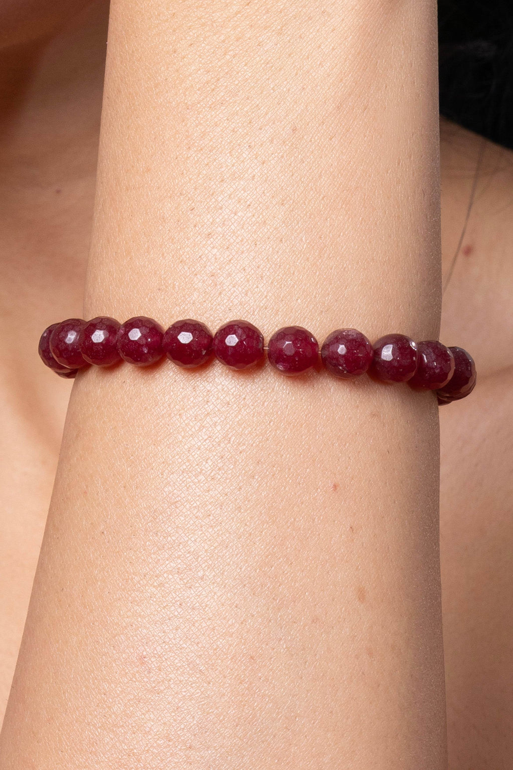 Handmade Bracelet - Semi Precious Maroon Onyx Unisex for Elegant Everyday Wear - Lookandadorn.com