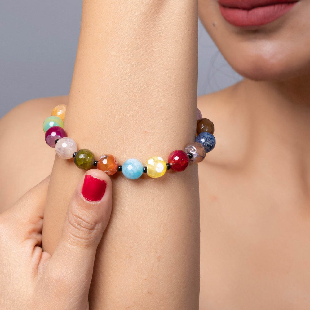 Handmade Onyx Bracelet - Semi Precious Multicolored Unisex for Elegant Everyday Wear - Lookandadorn.com