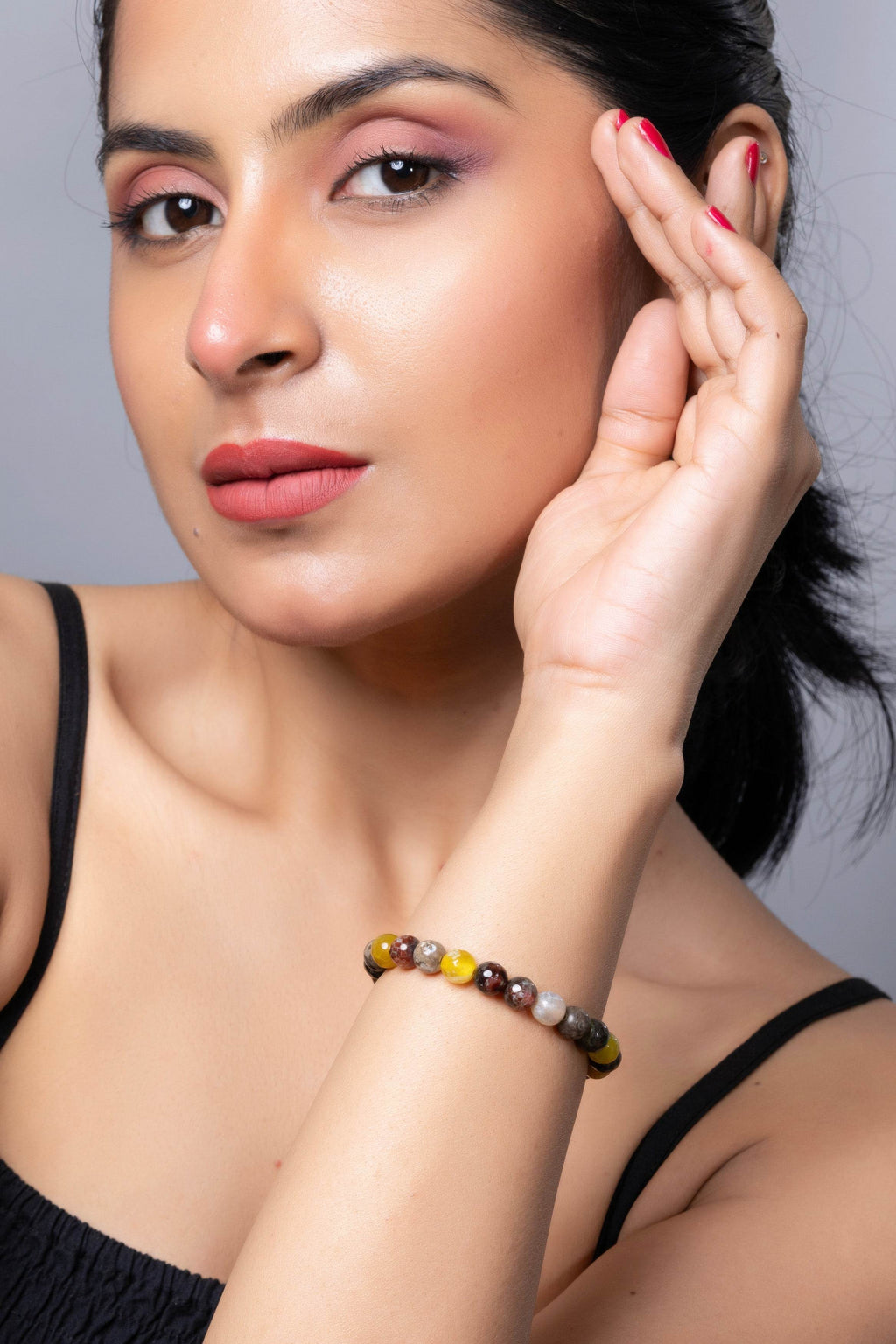 Handmade Jasper Stone Bracelet in Brown Yellow for Elegant Everyday Wear - Lookandadorn.com