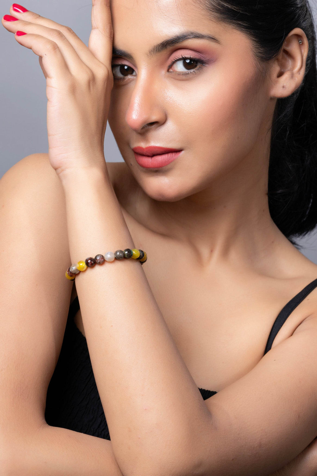 Handmade Jasper Stone Bracelet in Brown Yellow for Elegant Everyday Wear - Lookandadorn.com