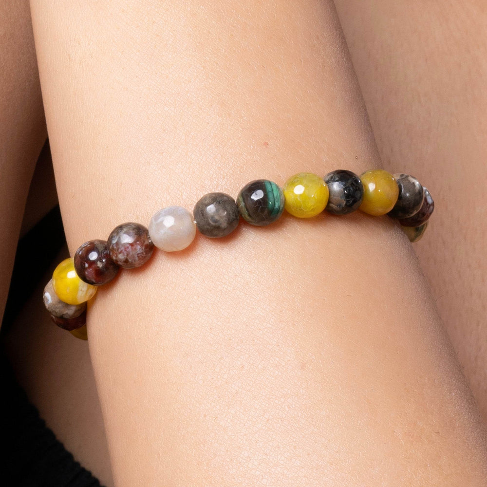 Handmade Jasper Stone Bracelet in Brown Yellow for Elegant Everyday Wear - Lookandadorn.com