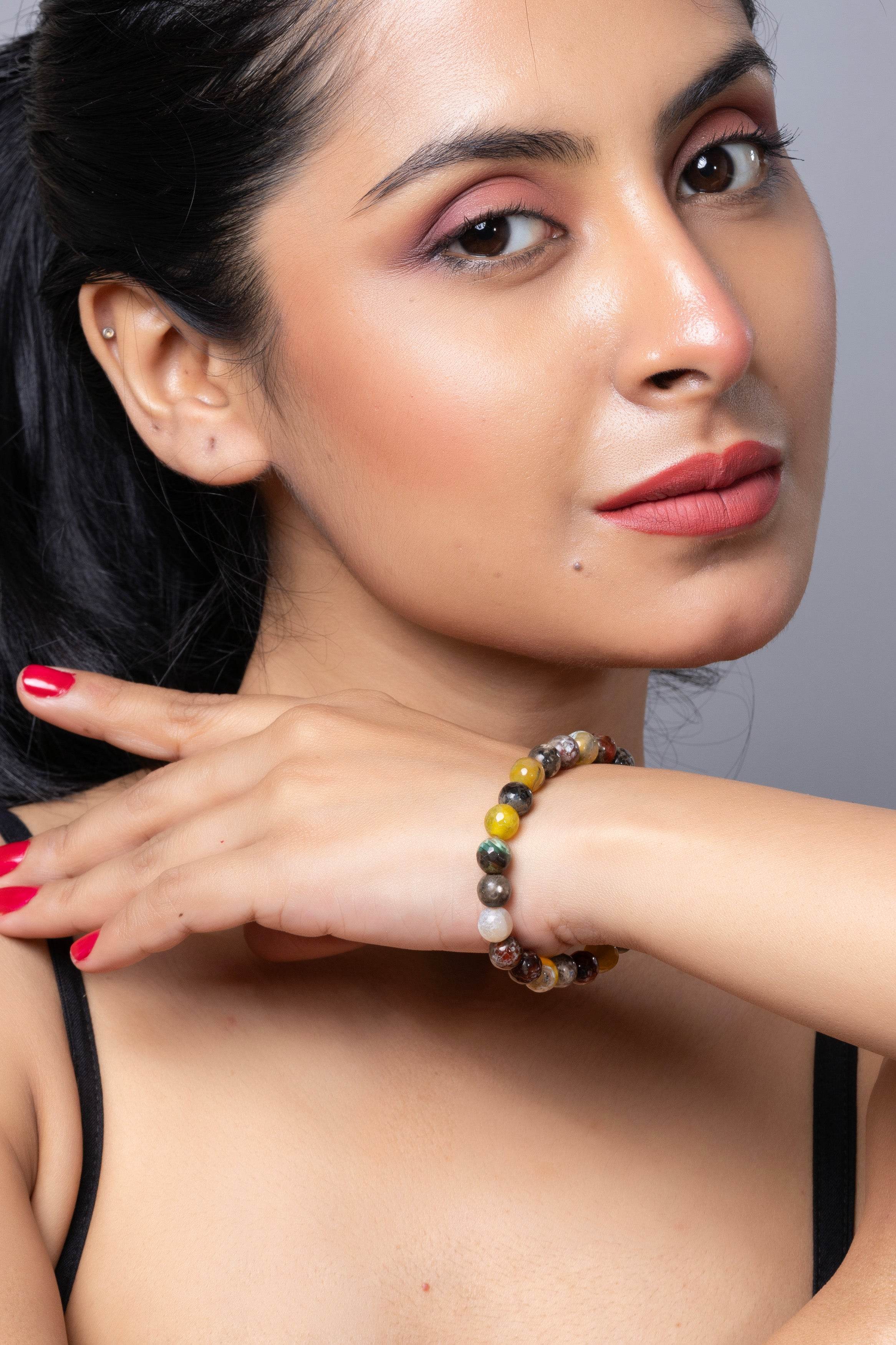 Handmade Jasper Stone Bracelet in Brown Yellow for Elegant Everyday Wear - Lookandadorn.com