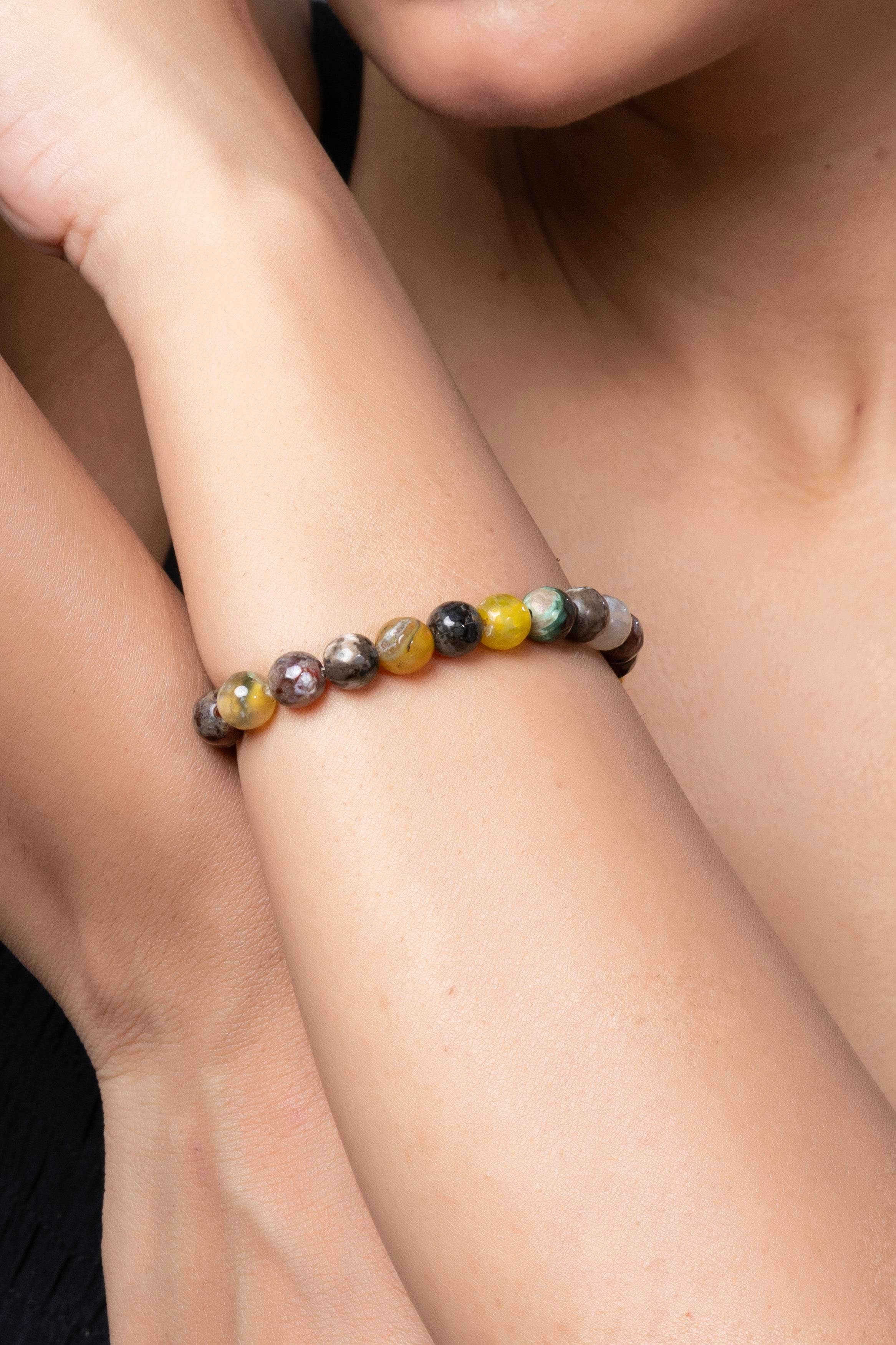 Handmade Jasper Stone Bracelet in Brown Yellow for Elegant Everyday Wear - Lookandadorn.com