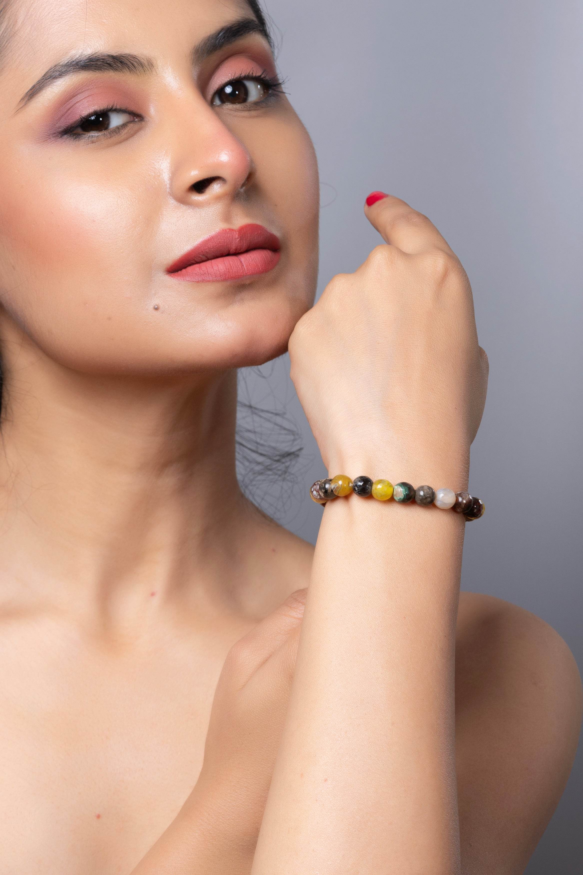 Handmade Jasper Stone Bracelet in Brown Yellow for Elegant Everyday Wear - Lookandadorn.com