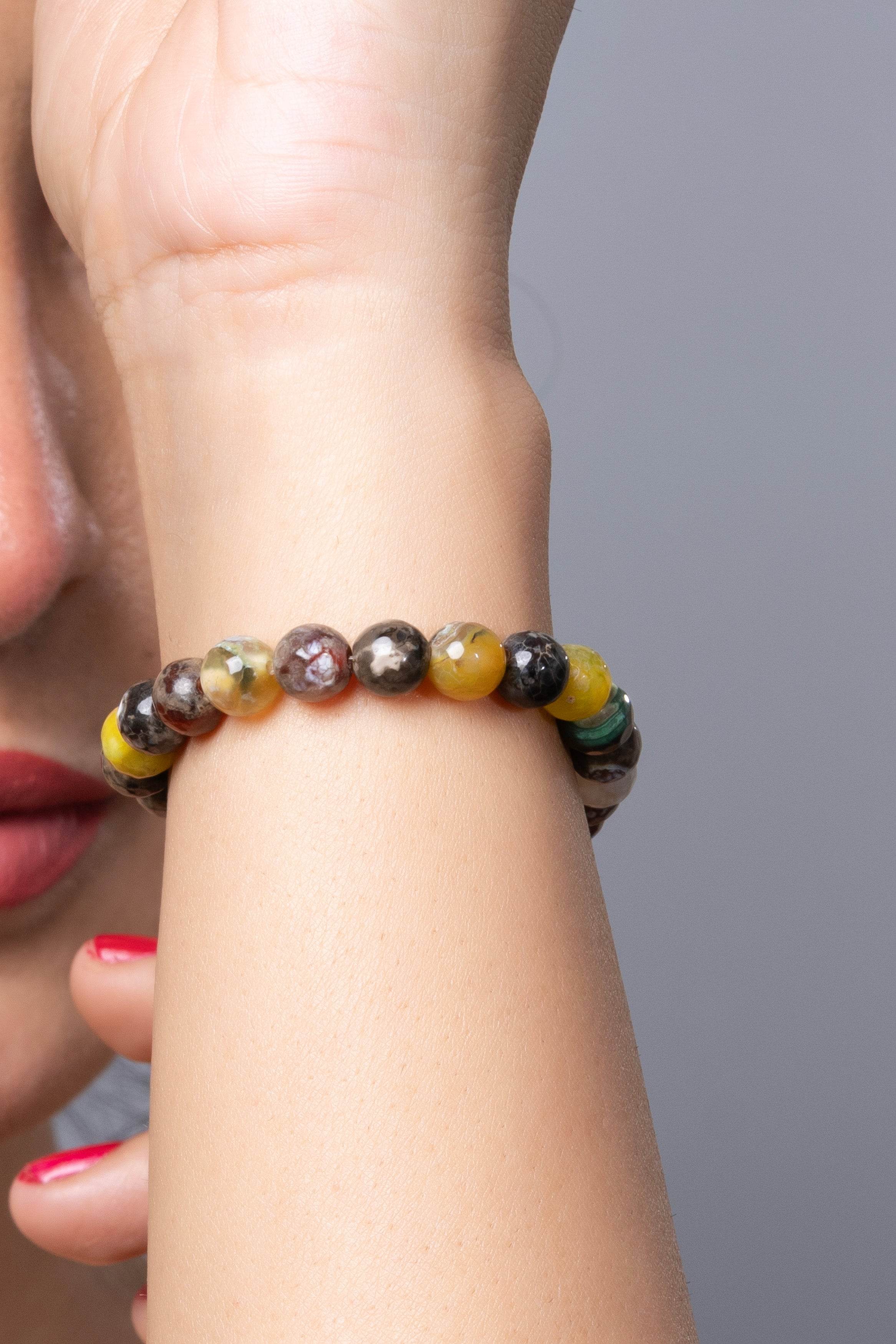 Handmade Jasper Stone Bracelet in Brown Yellow for Elegant Everyday Wear - Lookandadorn.com