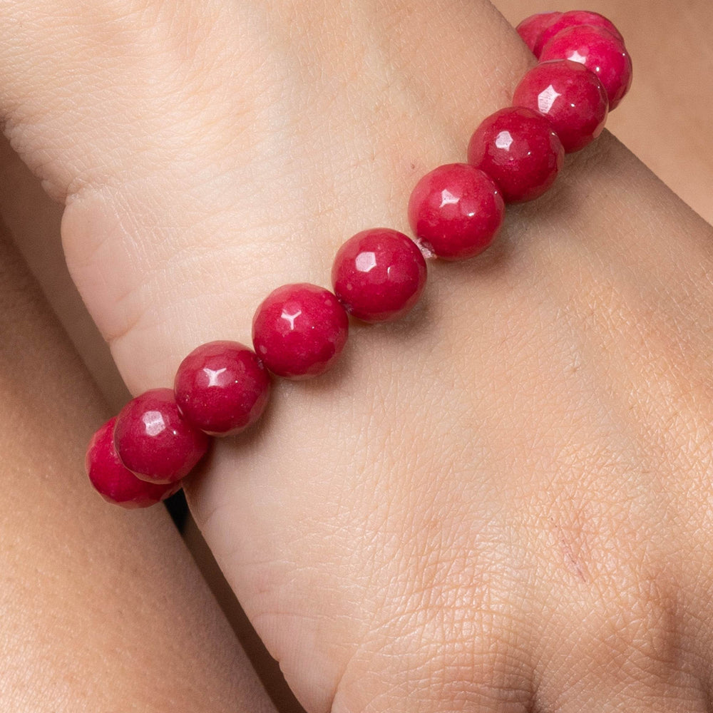 Handmade Onyx Bracelet - Unisex Semi Precious Red Onyx Jewelry - Lookandadorn.com