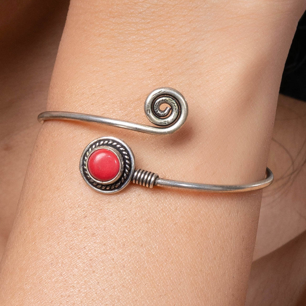 Oxidised Bangles: Red Twisted Silver Bangles for Elegant Everyday Wear - Lookandadorn.com