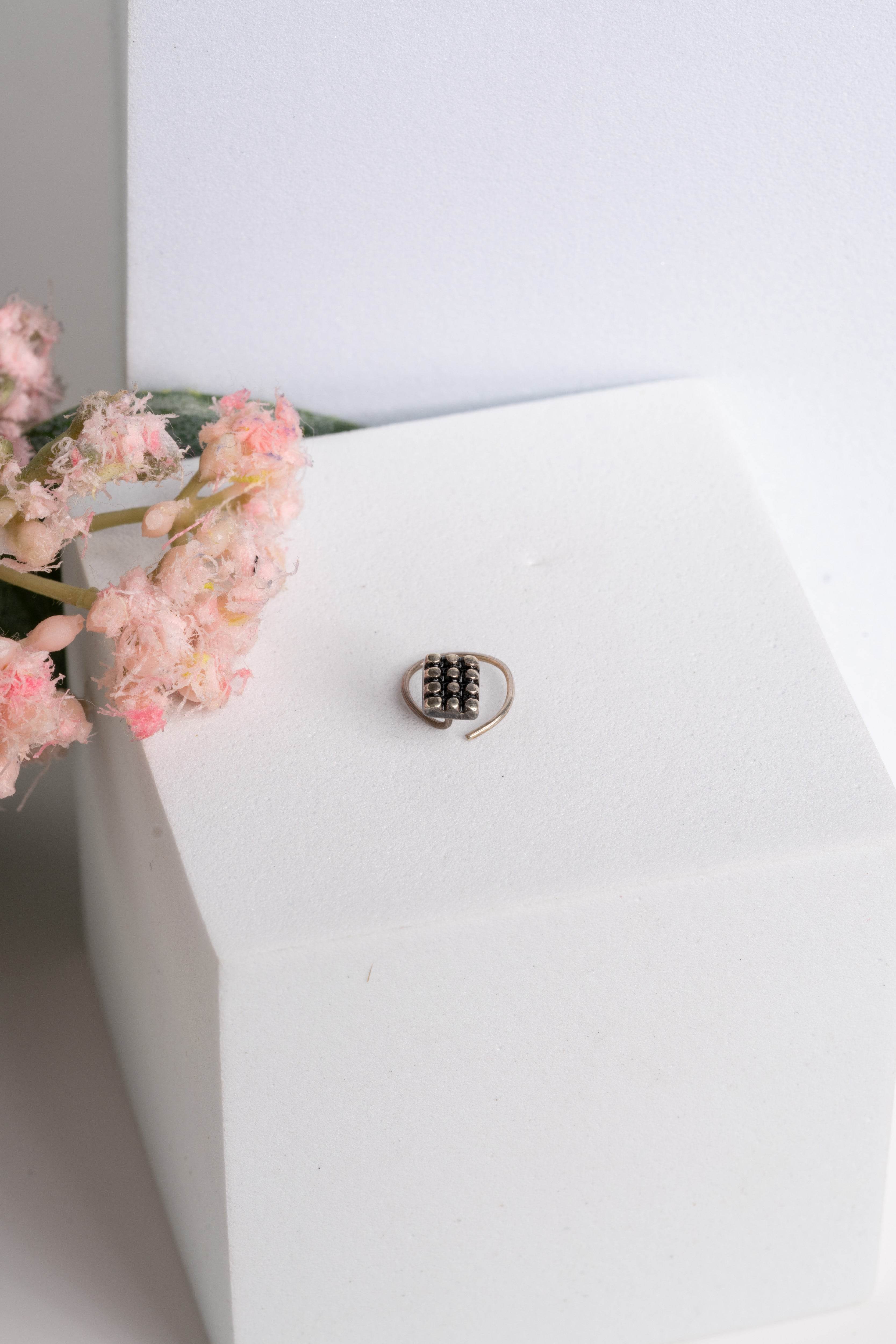 92.5 Pure Silver Nose Pin - Piercing Silver Nosepin Design - Lookandadorn.com