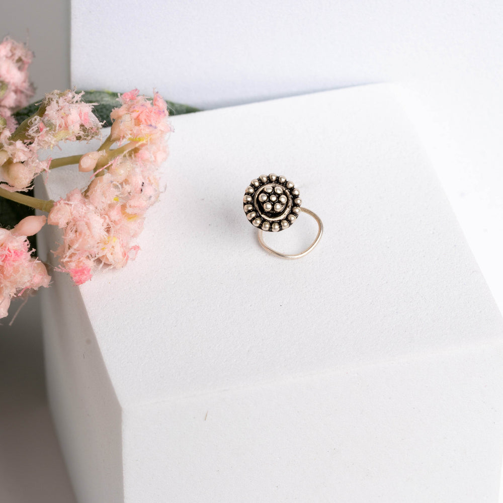 92.5 Pure Silver Nose Pin - Piercing Silver Nosepin Design - Lookandadorn.com