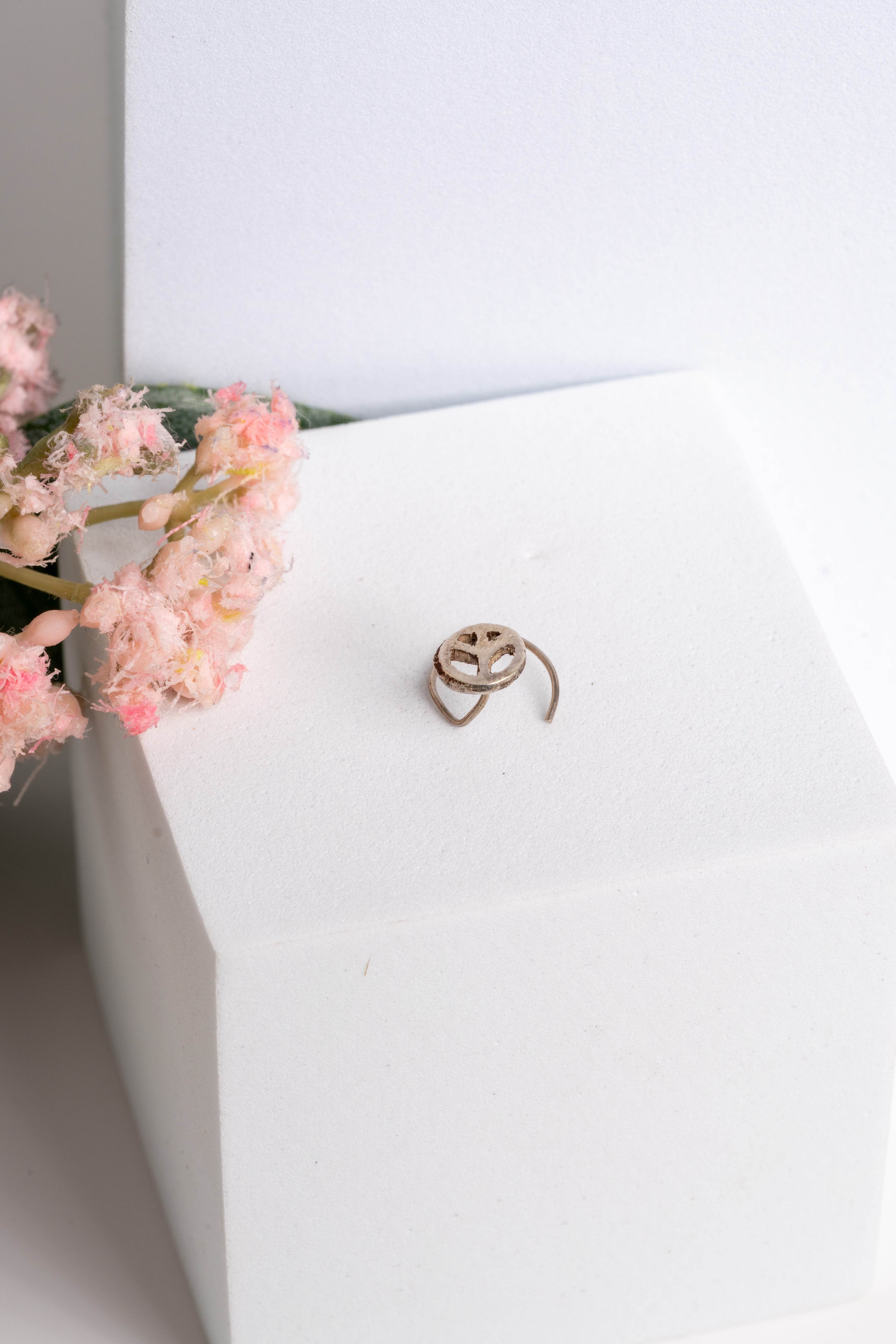 92.5 Pure Silver Nose Pin - Piercing Silver Nosepin Design - Lookandadorn.com