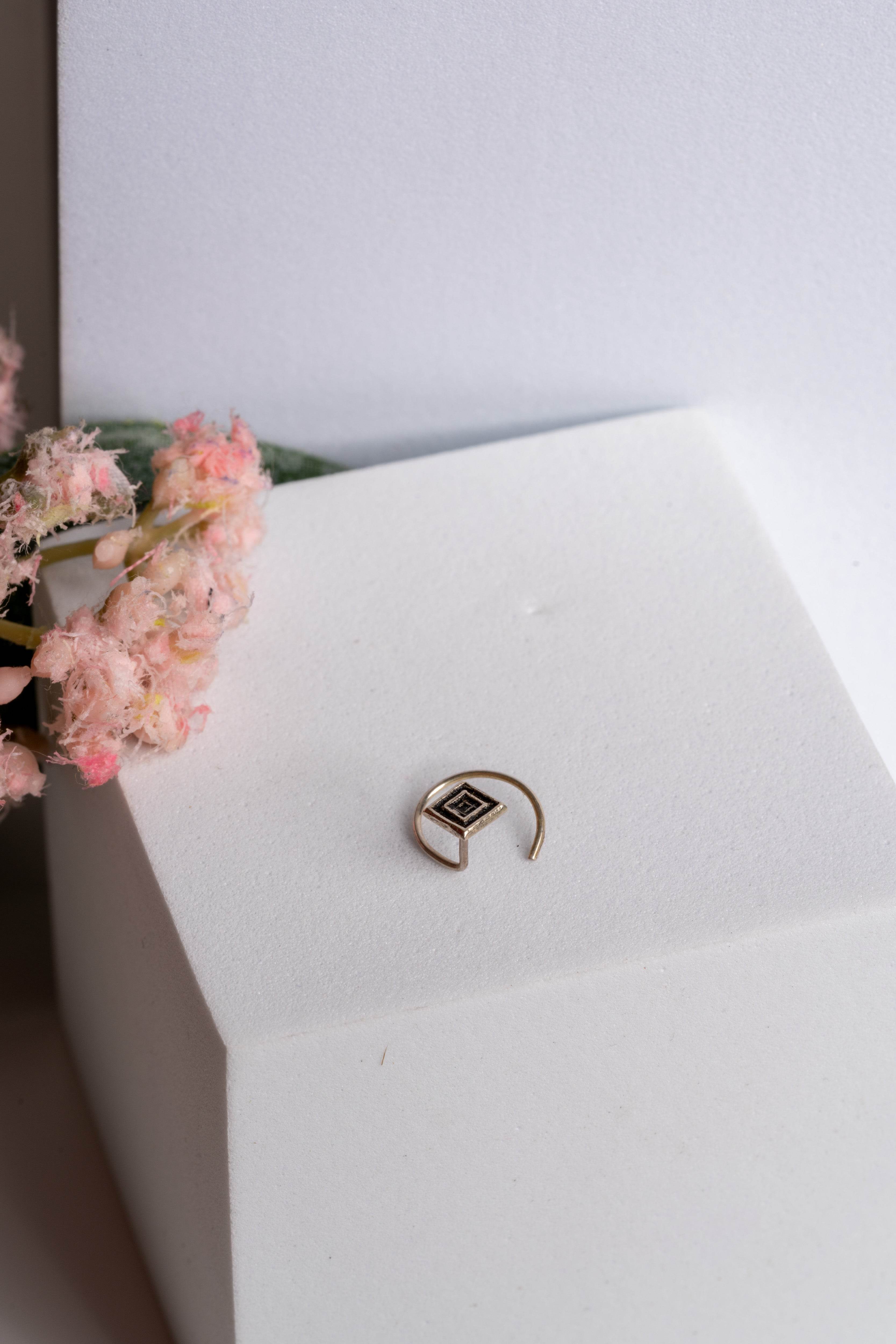 92.5 Pure Silver Nose Pin - Piercing Silver Nosepin Design - Lookandadorn.com